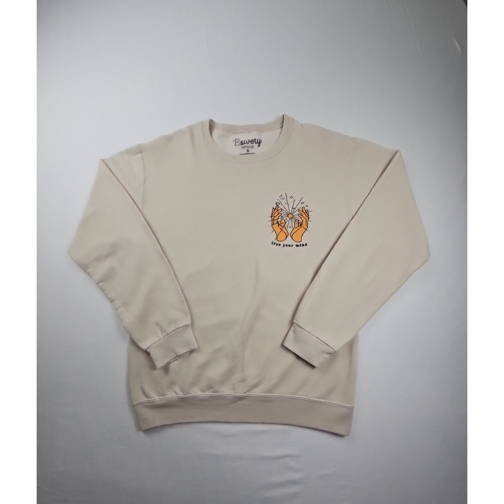 Bowery Supply Co Free Your Mind Adult Sweatshirt Size S Tan‎ Unisex